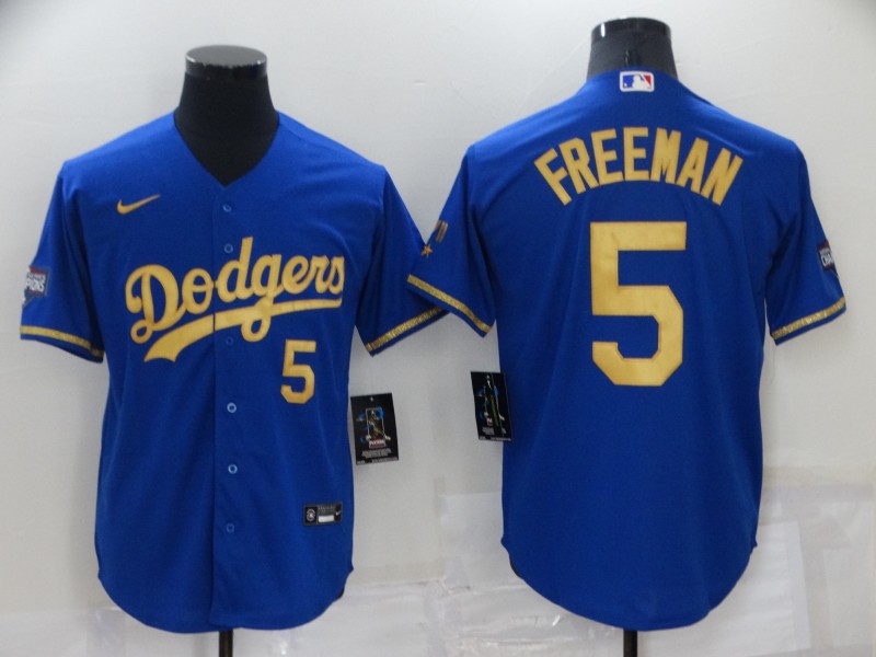 Men's Los Angeles Dodgers Freddie Freeman #5 Blue Jersey